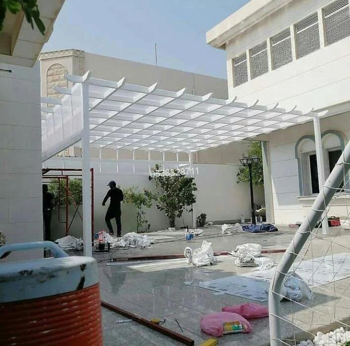 مظلات خارجية قماش وخشب بالرياض بجودة ممتازة